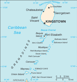 saint vincent et grenadines kingstown carte